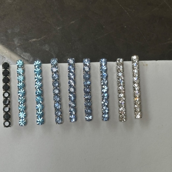 Danny Pollak Blue Topaz Swarovski Crystal Bobby Pin (#1) - approx. 2.5 in. long - Picture 11 of 12